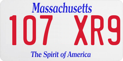 MA license plate 107XR9