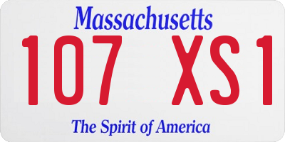 MA license plate 107XS1