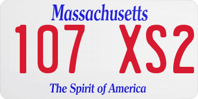 MA license plate 107XS2