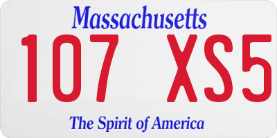 MA license plate 107XS5