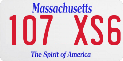 MA license plate 107XS6