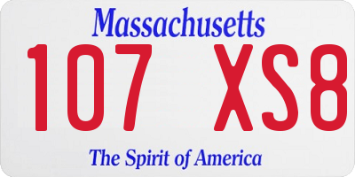 MA license plate 107XS8