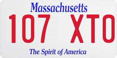 MA license plate 107XT0