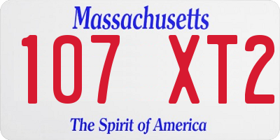 MA license plate 107XT2