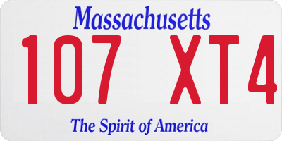 MA license plate 107XT4