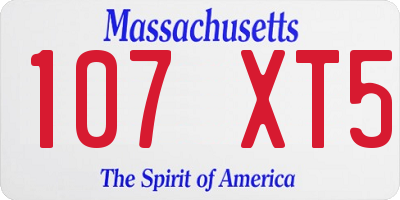 MA license plate 107XT5