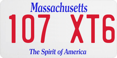 MA license plate 107XT6