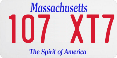 MA license plate 107XT7