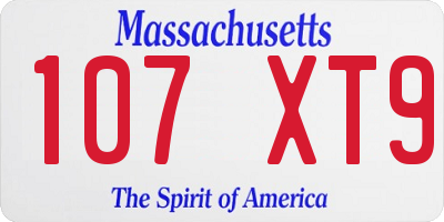 MA license plate 107XT9