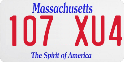 MA license plate 107XU4