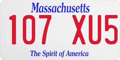 MA license plate 107XU5