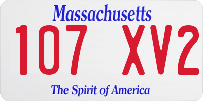 MA license plate 107XV2