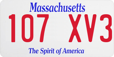 MA license plate 107XV3
