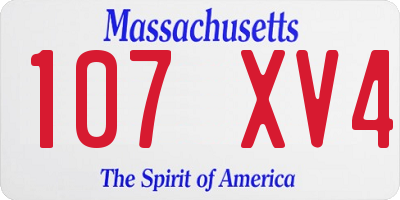 MA license plate 107XV4