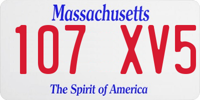 MA license plate 107XV5