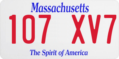 MA license plate 107XV7