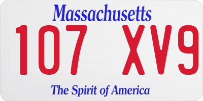 MA license plate 107XV9