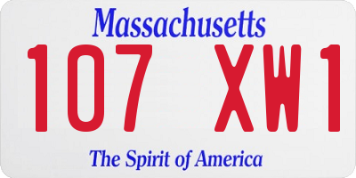 MA license plate 107XW1