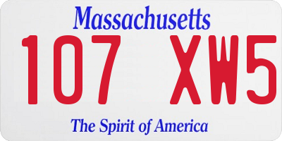 MA license plate 107XW5