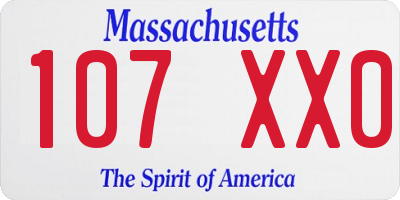 MA license plate 107XX0