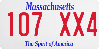 MA license plate 107XX4