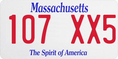 MA license plate 107XX5