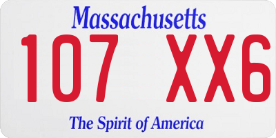 MA license plate 107XX6