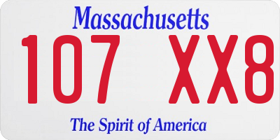 MA license plate 107XX8