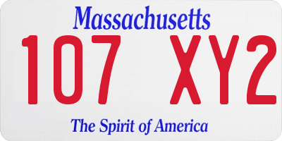 MA license plate 107XY2
