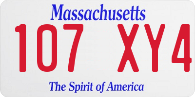 MA license plate 107XY4