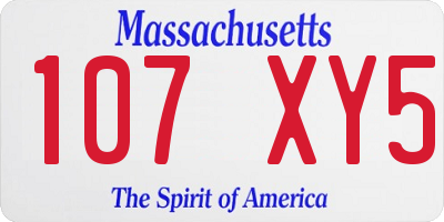 MA license plate 107XY5