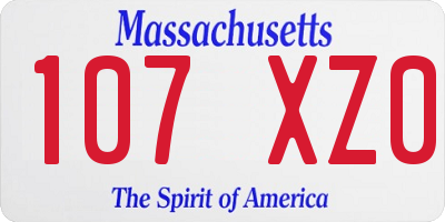 MA license plate 107XZ0