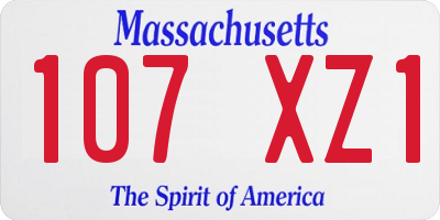 MA license plate 107XZ1