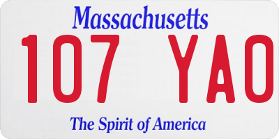 MA license plate 107YA0