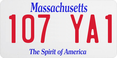 MA license plate 107YA1