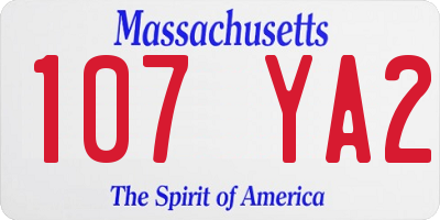 MA license plate 107YA2