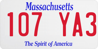 MA license plate 107YA3