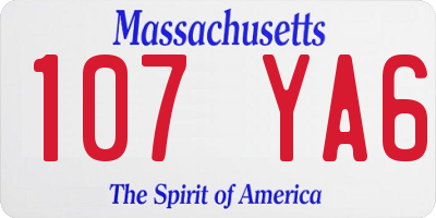 MA license plate 107YA6
