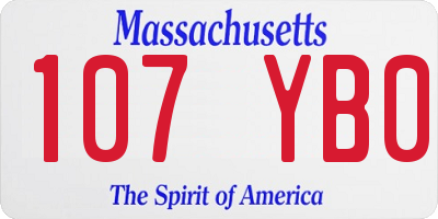 MA license plate 107YB0