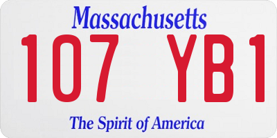 MA license plate 107YB1