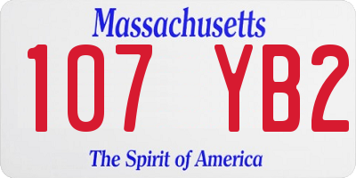 MA license plate 107YB2