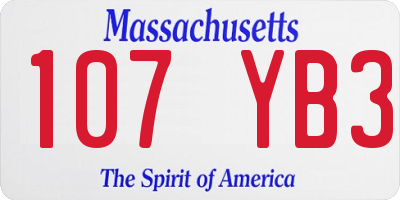 MA license plate 107YB3