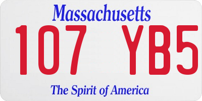 MA license plate 107YB5