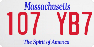 MA license plate 107YB7