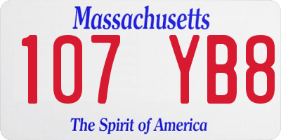 MA license plate 107YB8