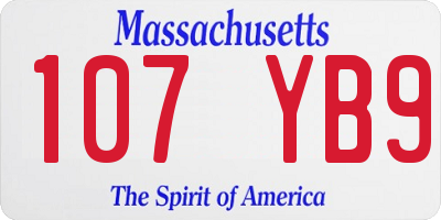 MA license plate 107YB9