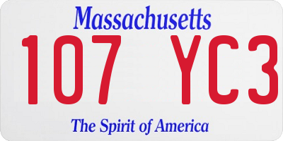 MA license plate 107YC3
