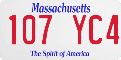 MA license plate 107YC4