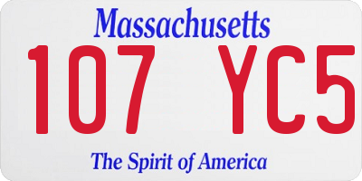 MA license plate 107YC5