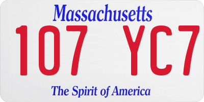 MA license plate 107YC7